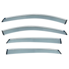 Дефлектори вікон Chery Tiggo 2/2 Pro з хром смугою