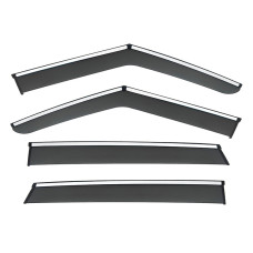 Вітровики, козирки на двері(компл. 4 шт.) чорні з хромовим молдингом, BYD Yuan UP