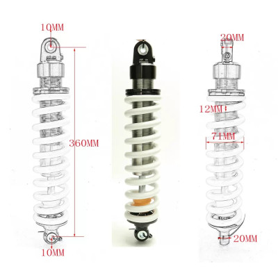 Амортизатор задний 360 мм (втулка/втулка)